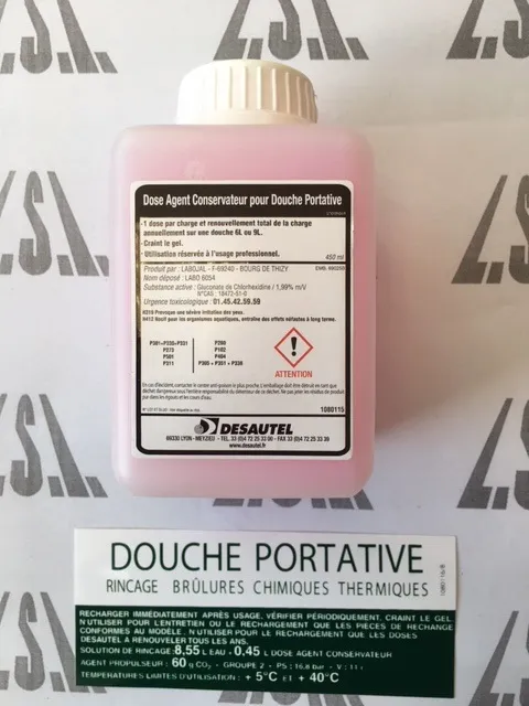 dose agent conservateur pour douche de sécurité DESAUTEL